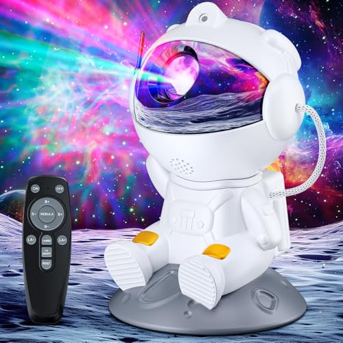 TOCVEOE Astronaut Galaxy Projector 360° Rotating Star Lamp 8 Nebula Modes 2 Star Modes with Speed Brightness Adjustable Remote Control Dimmable LED for Kids Bedrooms Adult Home Decor