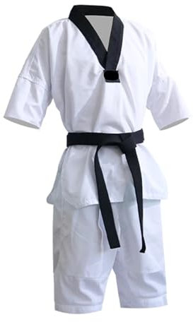 ZNTIHZ Judo Anzüge Judo-Anzüge, weiße Taekwondo-Uniformen, Karate-Judo-Taekwondo-Kleidung, Erwachsene, Unisex Für Jiu Jitsu，Karate(M-150CM,Short Sleeve)