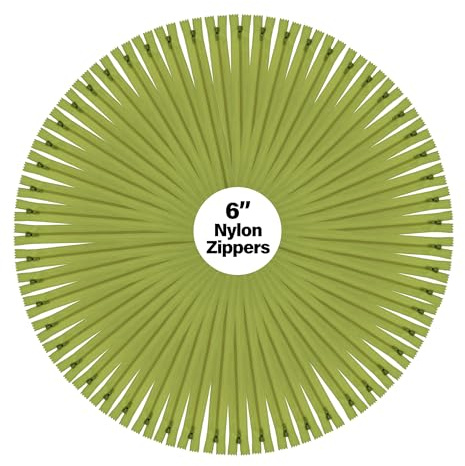 Mandala Crafts 100 PCs Dill Green Closed-End 6 in Nylon Zippers for Sewing