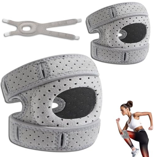 TELAOBAN Generisch Kniebandage, 2PCS Patella stabilisierende Knieorthese, Pain Relief Knee Braces, Knieschoner Für Sportler, Stabilisierende Kniehilfe, Zum Tanzen, Seilspringen, Belastungsreduktion​