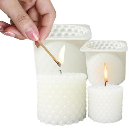 Moldes De Velas De Silicona - 2 Piezas De Suministros Reutilizables Para Ocio Creativo | Moldes De Silicona Modernos Para La Fabricación De Velas - Para Moldeo De Resina