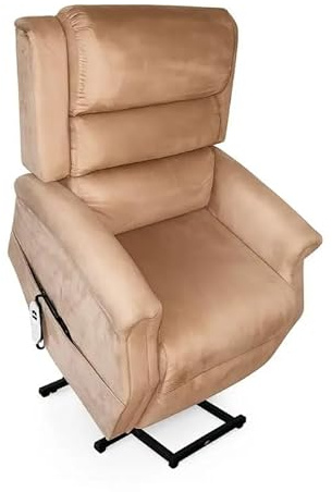 PLUS SANTE – Fauteuil releveur électrique Oslo | 1-2 Moteurs indépendants Dossier & Repose-Jambes, Fonction Relaxation, Mousse Haute densité | 90×94×110 cm | 48 kg (Cocoa/Tissu, 2 Moteurs)