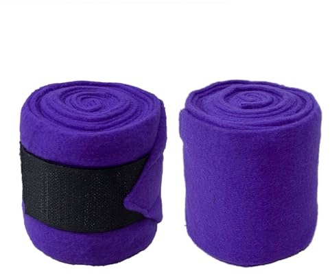 SIE EQUESTRIAN Häst benbandage/häst benwrap (set om 4) röd, blå, marinblå, svart, rosa och vit (lila färg)