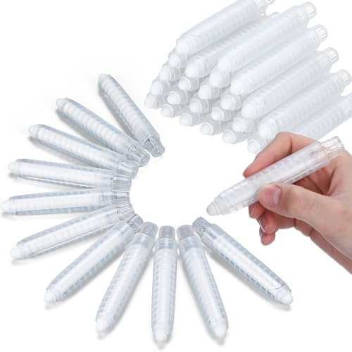 YooNotee 30 Pcs Dustless Chalk for Kids with Holder Sidewalk Chalk Bulk Non-toxic Washable Mess-free Chalkboard Art Tool for Adult Drawing Writing Outdoor Blackboard(White)