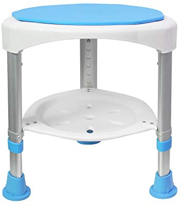 UISEBRT Duschhocker Badhocker Höhenverstellbar 360°Drehbarer 200kg - Duschstuhl Duschhilfe Duschsitz Badsitz (Duschhocker Höhenverstellbar 360°Drehbarer - 1)