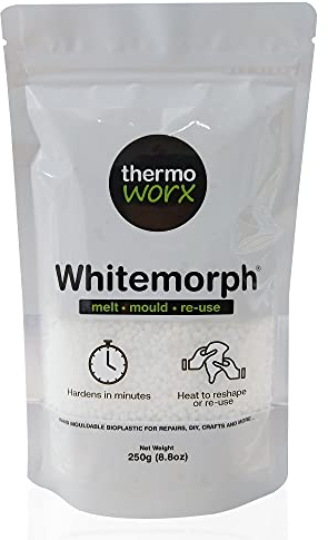 Thermoworx Whitemorph 250 g Bioplastik zum Schmelzen, Formen und Wiederverwenden