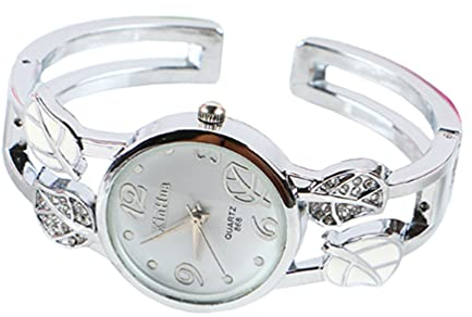 Hemobllo Damen Uhren, Armband Design Quarz Uhr, Armreif Uhr, Damenuhr, Herz Strass Damen Armbanduhr,Metallband Quarzuhr Elegante Armband Uhr für Damen Mädchen