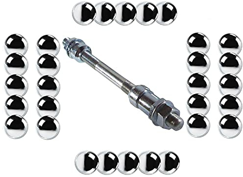 cyclingcolors bakhjulsaxel 3/8 tum x 155 mm cykel, universalaxel + 30 x kulor 6,35 mm 1/4 tum SOLID MASSIV NABA bakre hjulscykel vintage oldtimer cykling MTB racercykel fixie singlespeed
