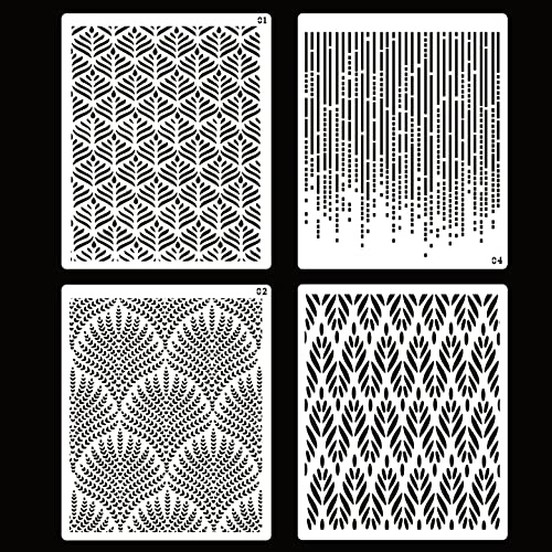 4 Pcs Floral Wedding Cake Stencils - Reusable Buttercream Templates for DIY Baking Decor