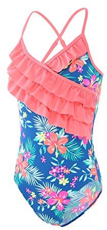 Aisyee Maillot de Bain Fille 1 Piece Maillot de Bain à Volants pour Enfant Fille Maillot de Bain Fille 4 5 Ans