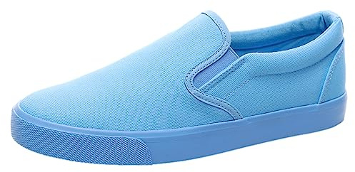 Jamron Hombre Color Sólido Slip On Zapatos de Lona Zapatillas Casual Sneakers Plimsolls Azul Cielo SN0706142 EU42