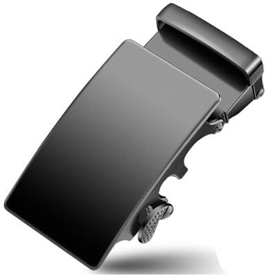 Cinturon hombre hebilla grande metalica cinturón ajustable mujer accesorios automatica hebillas de cinturón reemplazables 35mm Negro puro