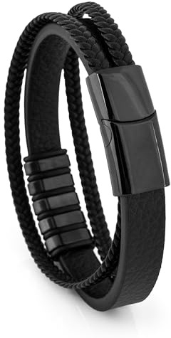 Akitsune Fabula läderarmband | armsmycken kvinnor män rostfritt stål män armband