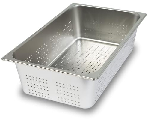 VERTES Bac GN 1/1 Gastro Norm Gastronorm (Acier inoxydable, 150mm de profondeur, Perforé, Inoxydable, Anti-rayures, Température de -40° à +300°C, pour bain-marie et utilisation polyvalente)