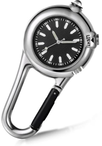 WUIOWPPIC Karabineruhr für Krankenschwestern, Taschenuhr mit Clip & Nachtleuchtfunktion für Pflege & Outdoor