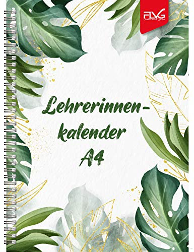A4 FLVG Lehrerkalender 2025/2026 Flvg Lehrer Kalender A4 Sonderedition Blätter grün Onkel Schwerdt