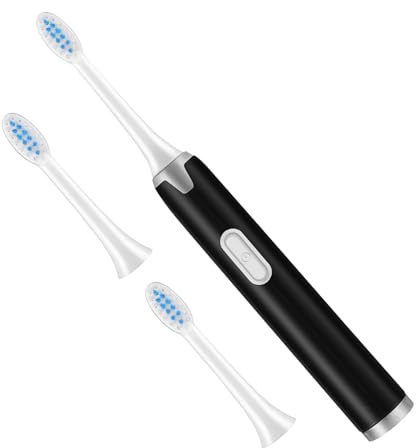 Mikinona Brosse à Dents Électrique Portable Étanche Avec Technologie Vibration Acoustique, Taille Standard, Poils Souples, 3 Têtes Incluses, Nettoyage Buccal Pour Adultes, Usage Quotidien