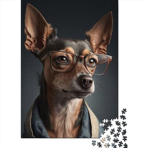 Rompecabezas de 500 Piezas con diseño de Perro Hipster Vestido, 3 Cuadrados, para Adultos. Juego Educativo de Madera. 500 Piezas (52x38cm).
