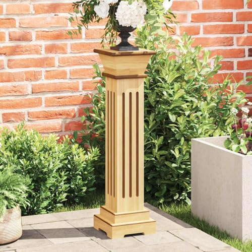Frdhee Soporte para plantas exteriores, soporte clásico para plantas de columna, madera clara, 17 x 17 x 66 cm, soporte para plantas diferentes