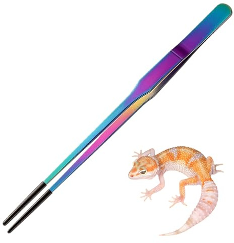 DVOFU Reptile Feeding Tongs Aquarium Tweezers Stainless Steel Lizard Feeding Tongs Long Feeding Tongs Terrarium Feeder Tools Accessories Feeder for Fish Lizard Gecko Snake Spider