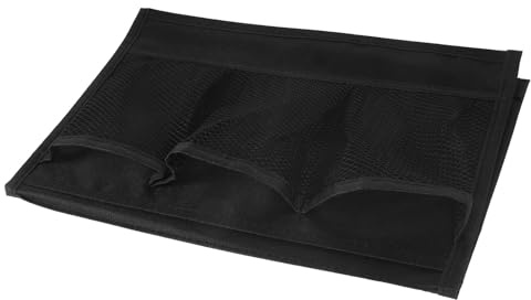 LAPYAPPE Organizador para Reposabrazos de Sofá Negro Clásico, Bolsa de Tela Oxford Multifuncional Varios Bolsillos, Soporte para Guardar Teléfono, Revistas y Accesorios, Adecuado para Sala