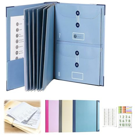 in Case I Die Binder, When I Die Folder Important Document Organizer with Stickers, Multipurpose Portable File Folder for Work Office School Home (Blue)