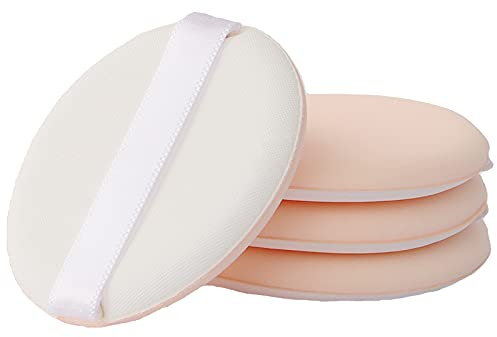 Suke Puderquaste, 10 Stücke Schwamm Luftkissen Puderquaste, Runder Powder Puff, Make up Schwämmchen Puderquaste für BB-Creme, CC-Creams, Flüssige Grundierungen (Beige)