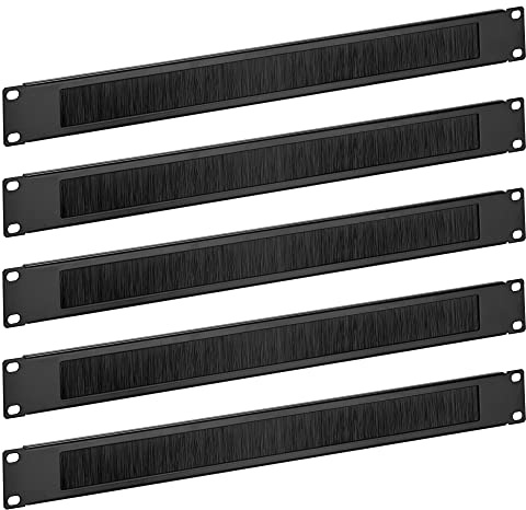kwmobile Lot 5x Passe-Câble - Panneau gestion de câbles horizontal avec brosse anti poussière pour armoire rack standard 19 hauteur 1U