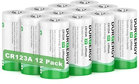DURNERGY CR123A Lithium Batteries 12 Pack 3 Volt 10 Year Shelf Life High Power 123A Battery Compatible with CR17345, CR17335
