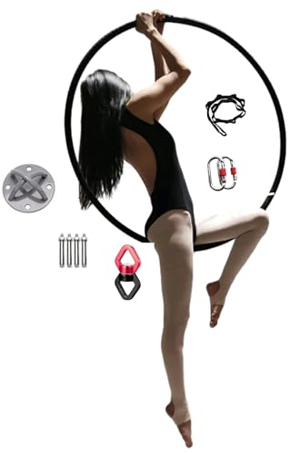 ENHEN Aerial Hoop 85/90/95/100 cm Yoga -Luftring -Reifen, Hoop, Lyra Strop Set Für Leistung/Tanzen, Frauen Fitness Formen Sportgeräte mit Kompletten Kits (Size : Diameter-95cm/37)