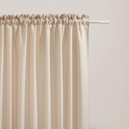 ROOM99 Vorhang mit Kräuselband Aura 140 x 280 cm Breite x Höhe Schiebegardinen Modern Curtain Wohnzimmer Schlafzimmer Creme, 1 Stück