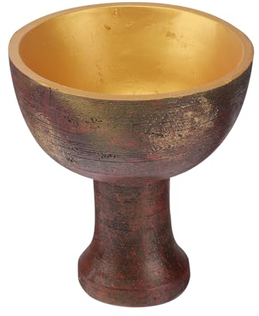Kichvoe Copa del Santo Grial Copa De Comunión Cáliz Vintage De Vino Sagrada para Beber Vasos De De Licor De Vino De Iglesia para Ritual De Altar s De, 14.5 * 13 * 13cm