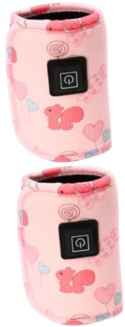 ifundom 2pcs Born Essentials Newborn Milk Bottle Warmer Cover Feeding Bottle Warmer Sleeve Sandwich Structure Heat Preservation Design