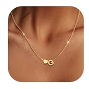 LOLIAS Collana Iniziale Collana Oro Donna Cuore Collana Lettera Cuore Donna Collana Nome Oro Acciaio Inossidabile Ciondolo Lettera Cuore Piccolo Collana Personalizzata Regali Ragazze Donna