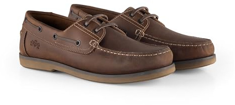 Catesby Hector Leather Lace Up Boat Shoes for Men Tan