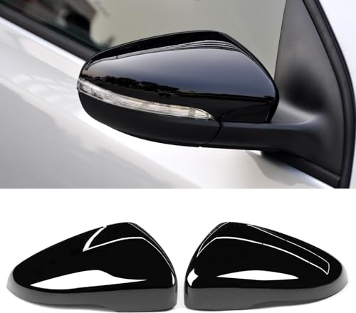 TTCR-II 2PCS Compatible con Carcasa Retrovisor VW GOLF VI/GTI MK6 2009-2012, Touran 1T3 2010-2014, GOLF 6 Espejo Cubierta Izquierdo+Derecha, Touran Espejo Tapa, GTI 6 Cubierta Retrovisor-Negro
