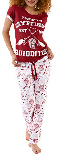 Harry Potter Ensemble De Pyjamas Harry Potter Quidditch Femme, Rouge (Multicolore), L