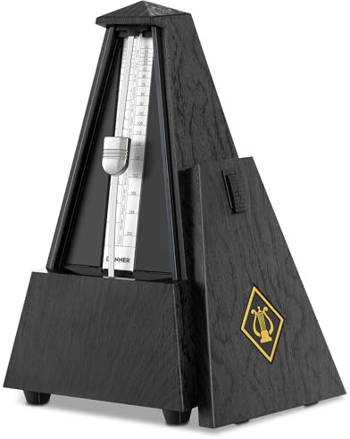 Donner - Metronomo meccanico DPM-1 per musicista, chitarra, pianoforte, violino, pista Beat e tempo, nero