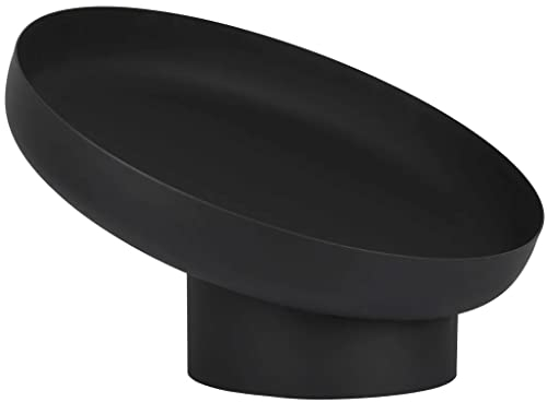 Esschert Design Vasque à Feu Inclinée Noir Acier Bol de Feu Chauffage Barbecue