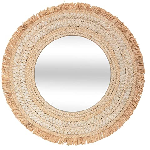 Atmosphera - Geflochtener Spiegel Célia - Bast D. 68 cm - Beige