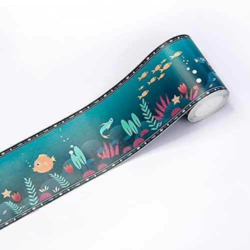 Frise de papier peint autocollant pour décoration murale, bordure de papier peint autocollante, bordure de sol en PVC, décoration d'intérieur pour chambre d'enfant, salle de classe ou salle de jeux,