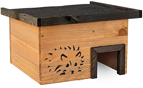 VOSS.garden Igelhaus Kiefernholz wetterbeständig Igelhotel Igelhütte Winterquartier Futterstelle