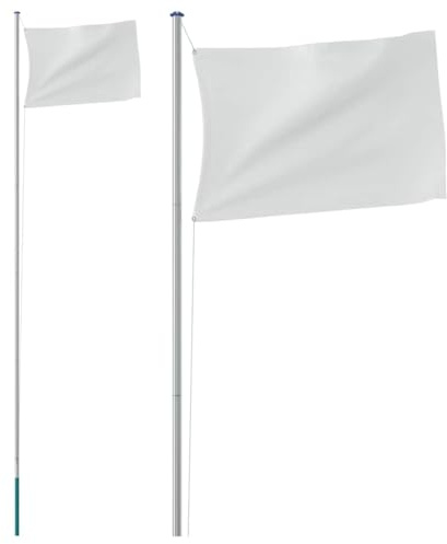 vidaXL Mástil de Bandera Modular Aluminio Plateado 6,08 m