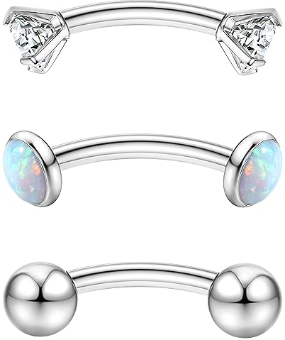 Chriscoco 16G Titan Rook Piercing Augenbrauen & Lippe Bauchnabel Ring Helix Daith Tragus Knorpel Ohr Piercing 6mm & 10mm