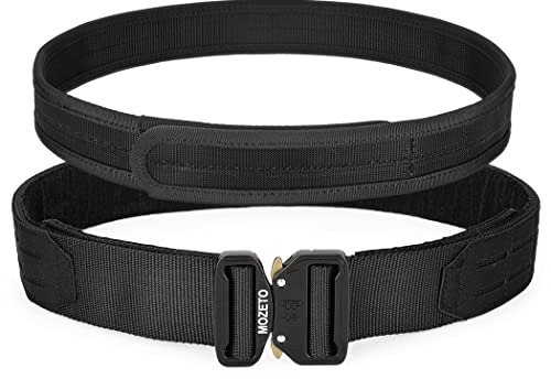 MOZETO Battle Belt 2 Zoll Molle Outer Einsatzgürtel mit Innengurt Schnellverschluss Hochleistungsgürtel Lasergeschnittener Taktischer Kampfgürtel