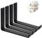 MLOQI 4 Pack Scaffold Board Shelf Brackets with Lips, 5mm Thick Heavy Duty L Wall Brackets for Shelves, Black Industrial Shelves Support (12x6/30cm x 15cm)