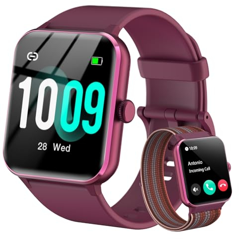 Smartwatch Uomo Donna, Orologio Fitness con Chiamate ,100 Modalità Sportive, 1.85 Smart Watch Monitor del SpO2/Sonno, 24H Cardiofrequenzimetro da Polso Fitness Tracker per iOS Android Smartphone
