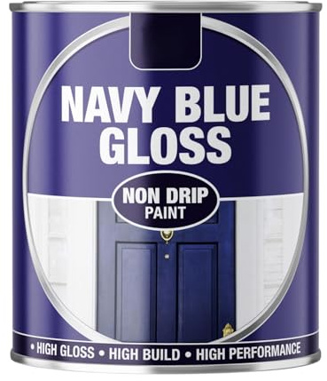 Inspired Essentials 300ml Non Drip Paint Tin Exterior Interior Hard Drying Performance Multi-Purpose Tin for Metal, Wood, Plastic, Walls with Perfect Finish (2, Navy Blue Gloss)