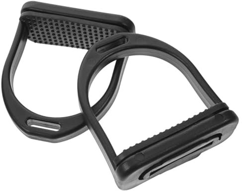 Happyyami 1paar Pom Reitstirrup Mit Rutschfester Gummipolsterung Hochstabile Sattelsteigbügel Für Und Beim Reiten Große Schwarz
