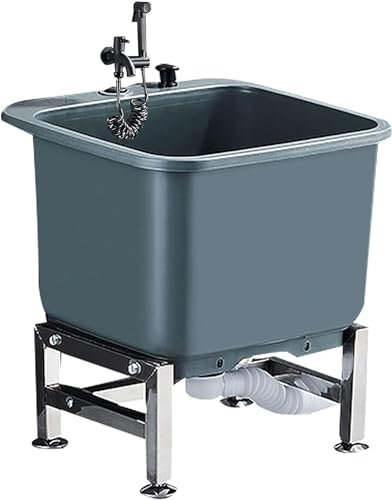 CNBYDK Évier de Nettoyage de Sol Commercial Portable pour la Maison ou l'hôtel, Bassin de Service de Nettoyage, évier autoportant intérieur/extérieur, évier